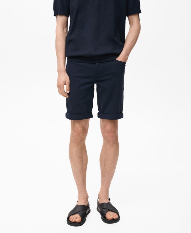 Men's Slim-Fit Denim Bermuda Shorts