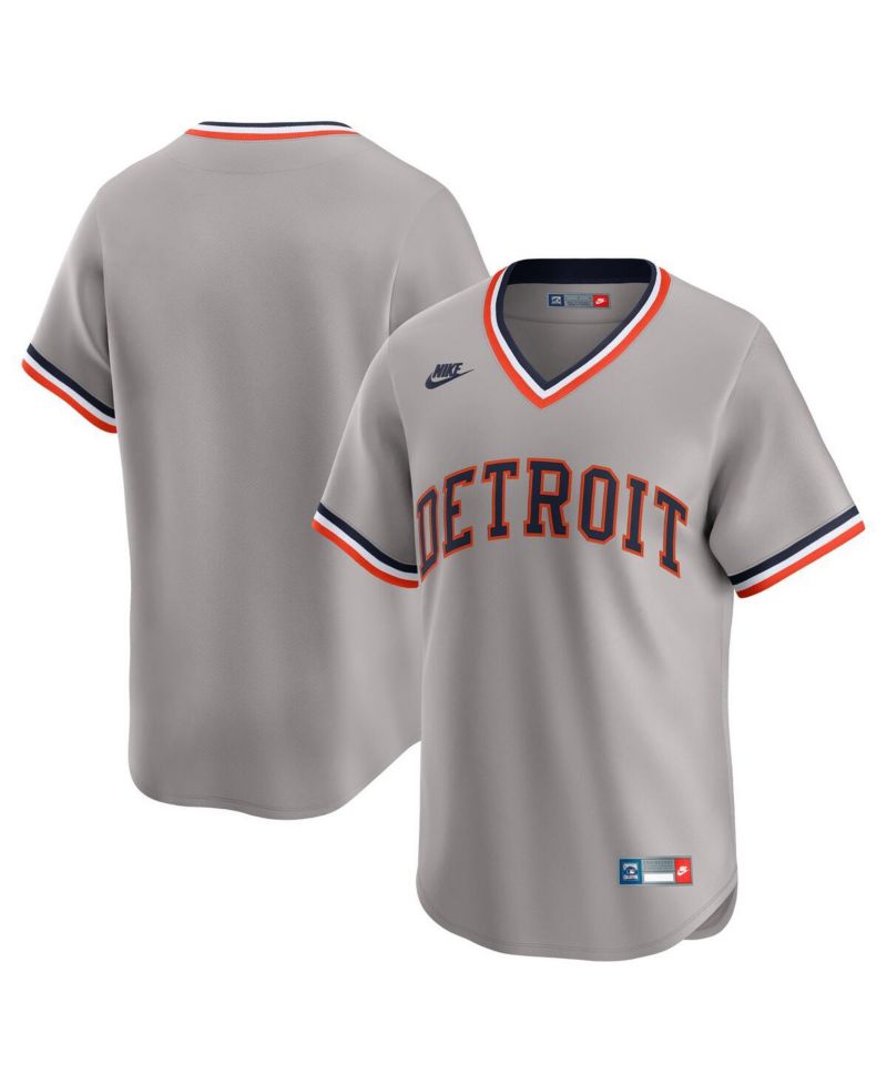 Men's Gray Detroit Tigers Throwback Cooperstown Collection Limited Jersey