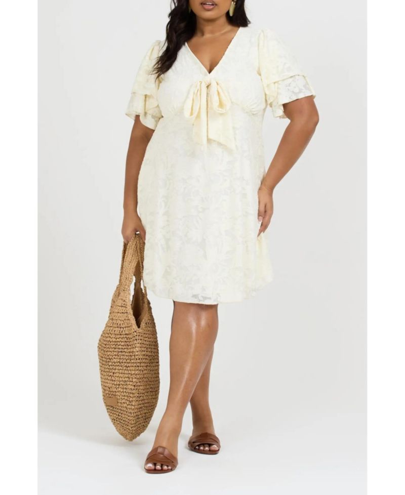 Women's Short Sleeve V-Neck Mini Skater Dress