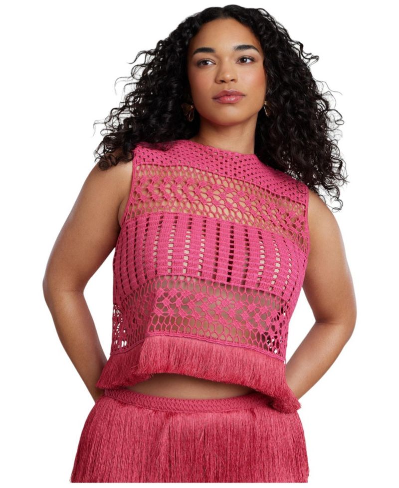 Women's Patbo Fringe Detail Crochet Top
