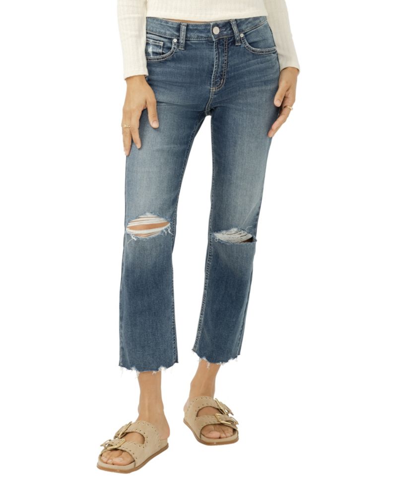 Women's Avery High-Rise Straight-Leg Cropped Jeans