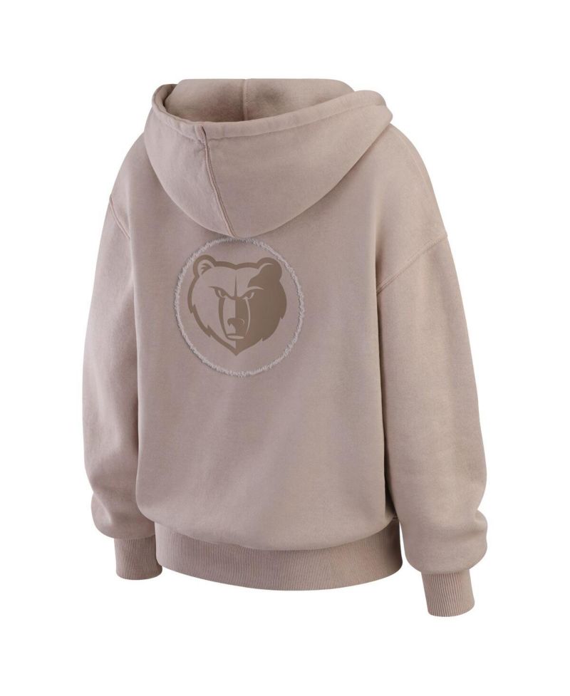Women's Tan Memphis Grizzlies Washed Pullover Crewdie