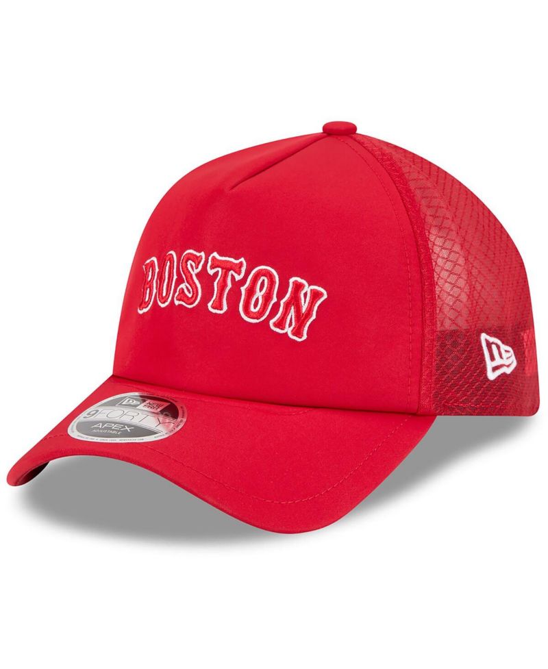 Men's Red Boston Red Sox 2026 Batting Practice Alternate Apex 9FORTY Adjustable Hat