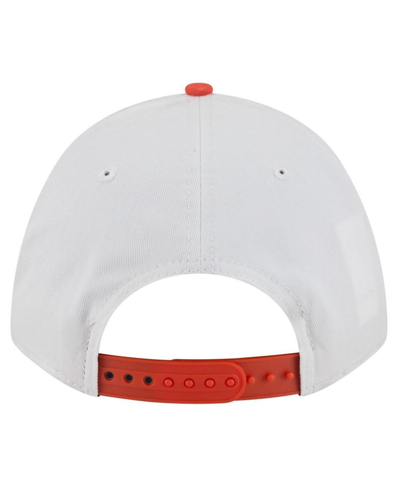 Men's White/Orange Clemson Tigers Arch Two-Tone Rope 9FORTY A-Frame M-Crown Adjustable Hat
