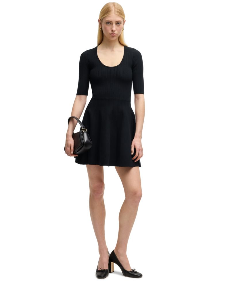 BOSS by Women's Scoop-Neck Flared Dress