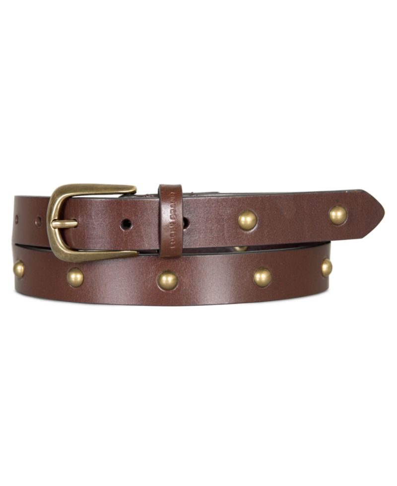 Women's Metal Stud Leather Pant Belt