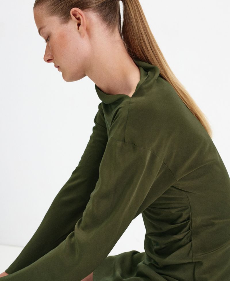 Women's Long-Sleeve Mini Boat-Neck Dress