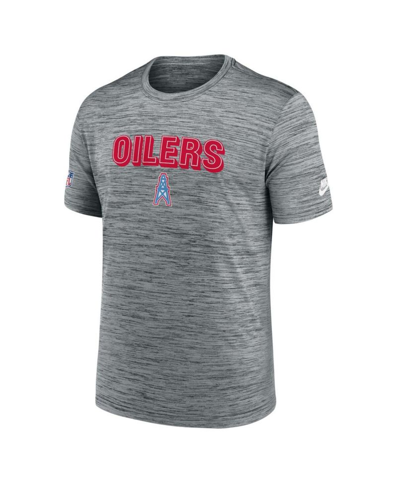 Men's Gray Tennessee Titans Velocity Oilers Throwbacks Alternate Logo Performance T-Shirt
