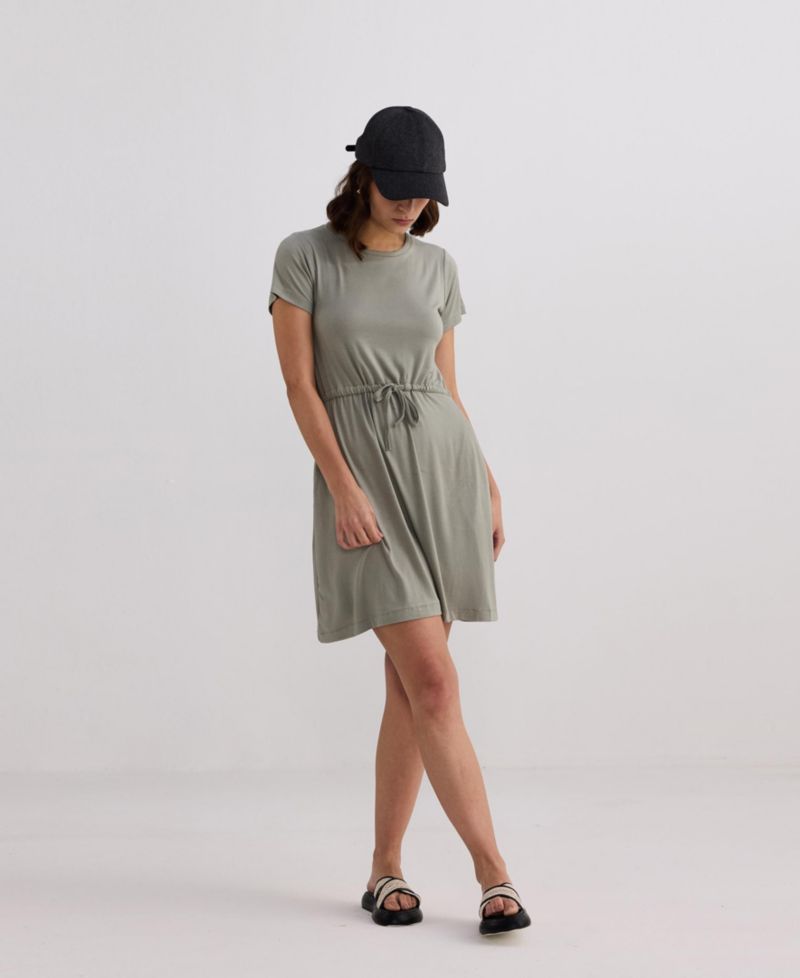 Women's Drawstring Short T-shirt Dress