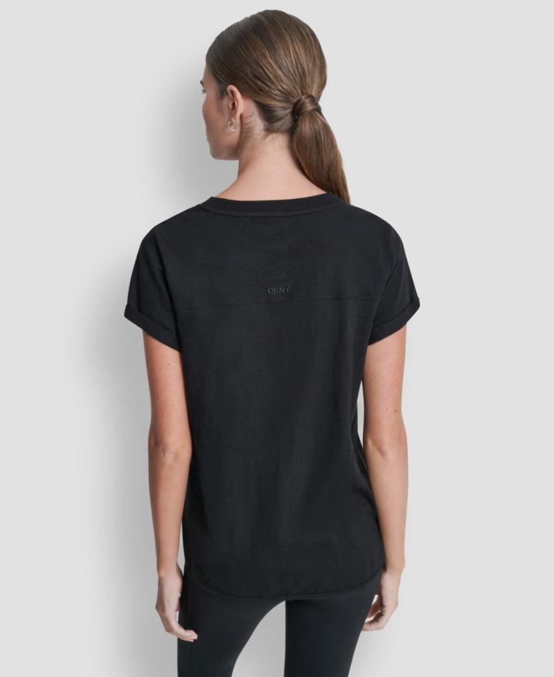Women's Crew Neck Roll-Sleeve Top