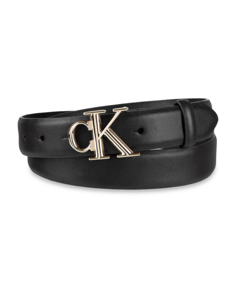 Women's CK Monogram Buckle Skinny Belt
