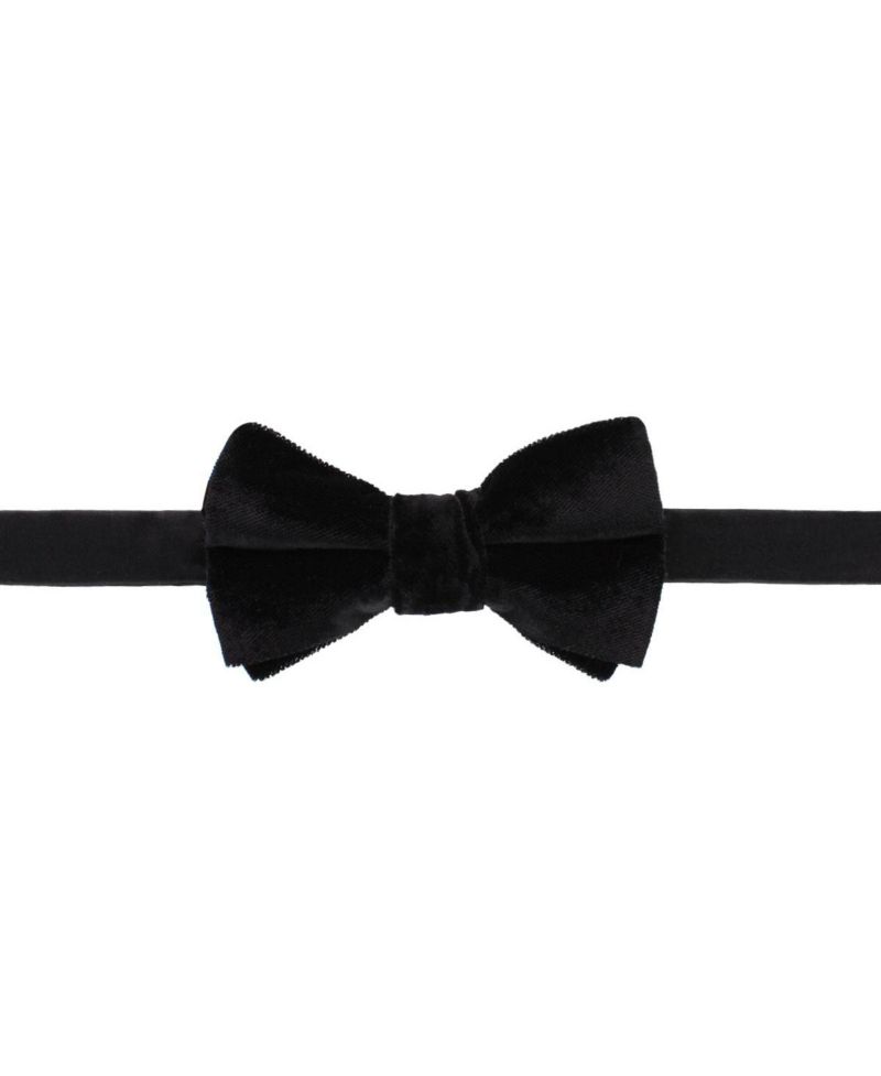 Men's Poirot Velvet Solid Colored Bow Tie