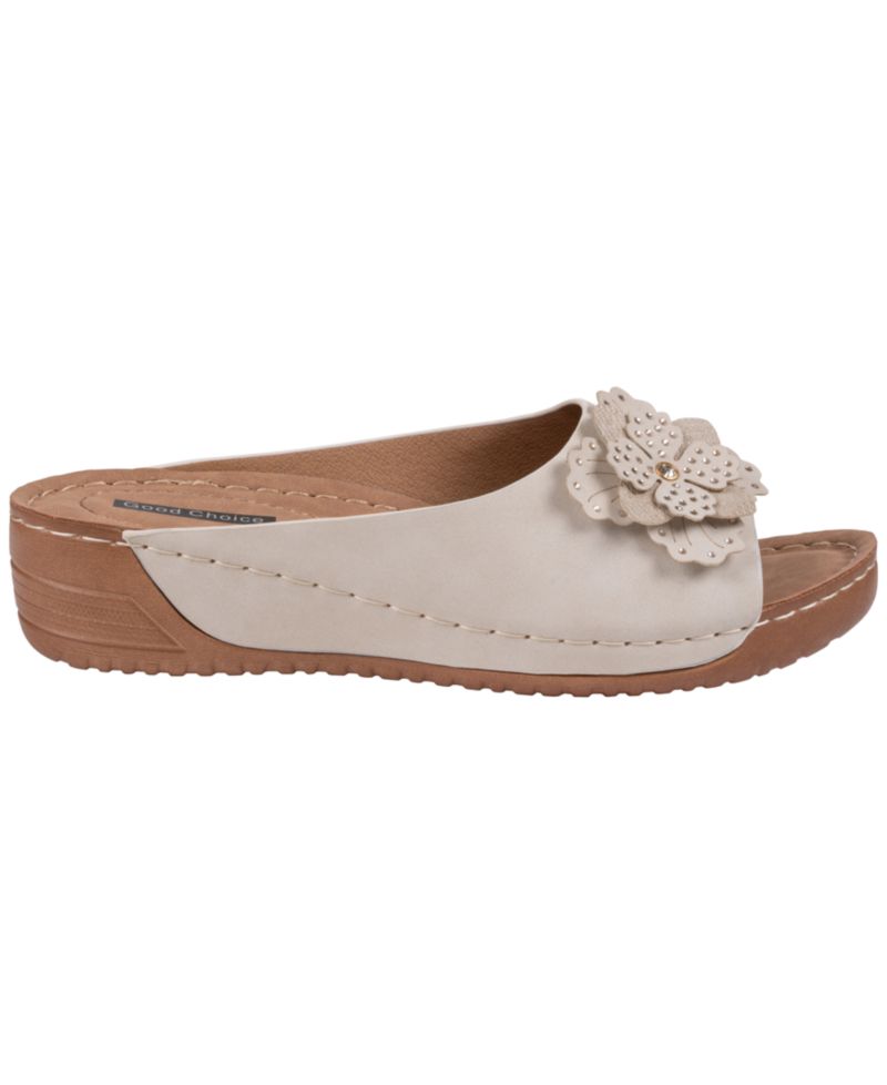 Women's Clover Flower Rosette Comfort Slip-On Sandals