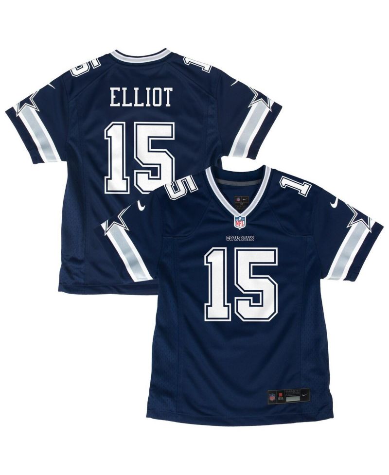 Big Boys and Girls Ezekiel Elliott Navy Dallas Cowboys Game Jersey
