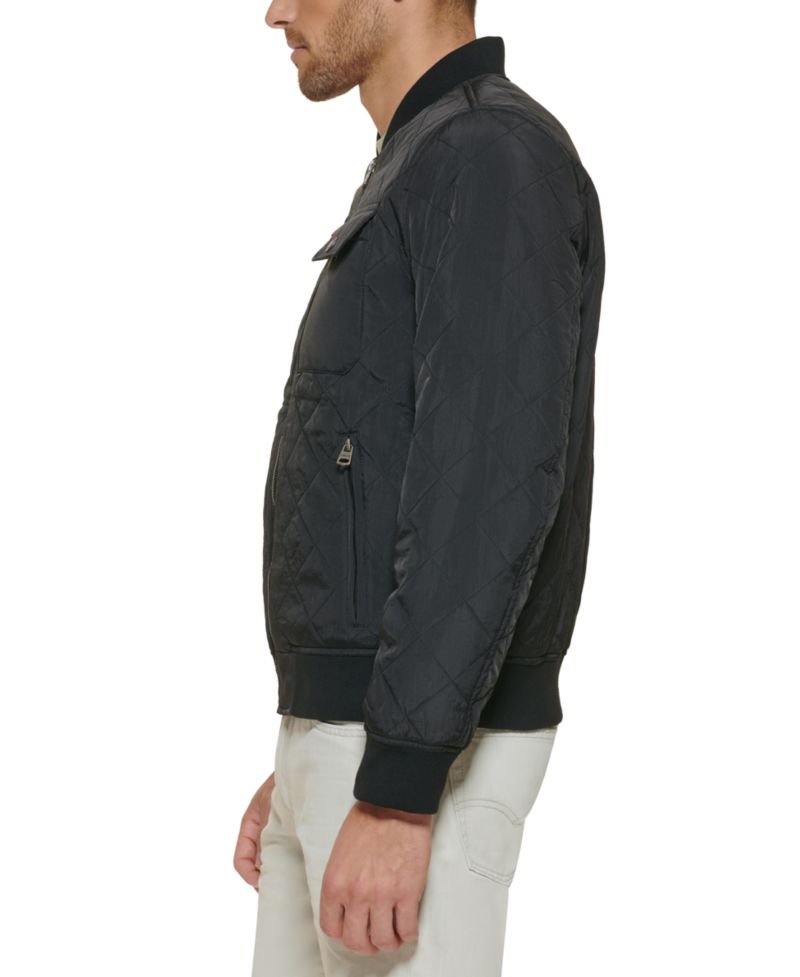 Men's Regular-Fit Diamond-Quilted Bomber Jacket