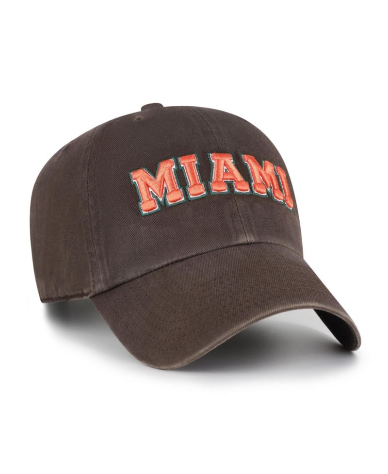Men's '47 Brown Miami Hurricanes Vault Clean Up Adjustable Hat