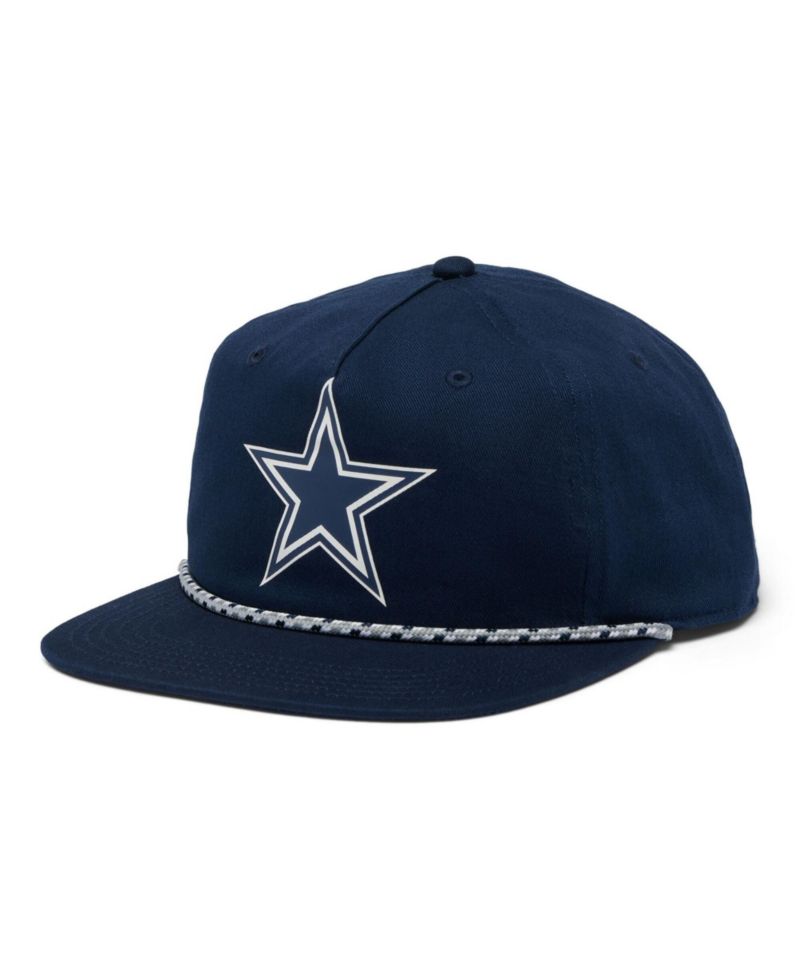 Men's Navy Dallas Cowboys Back Tack Snapback Hat