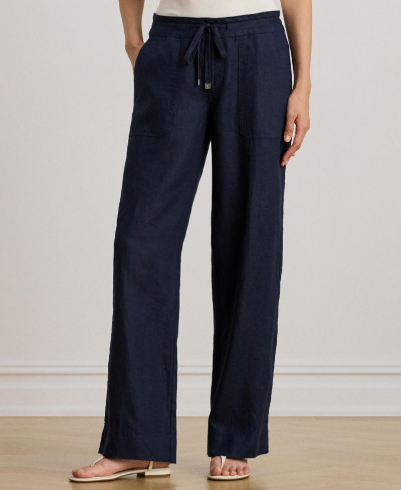 Petite Wide-Leg Linen Pants