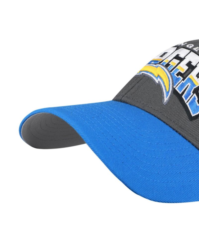 Men's Charcoal Los Angeles Chargers Split Block MVP Adjustable Hat