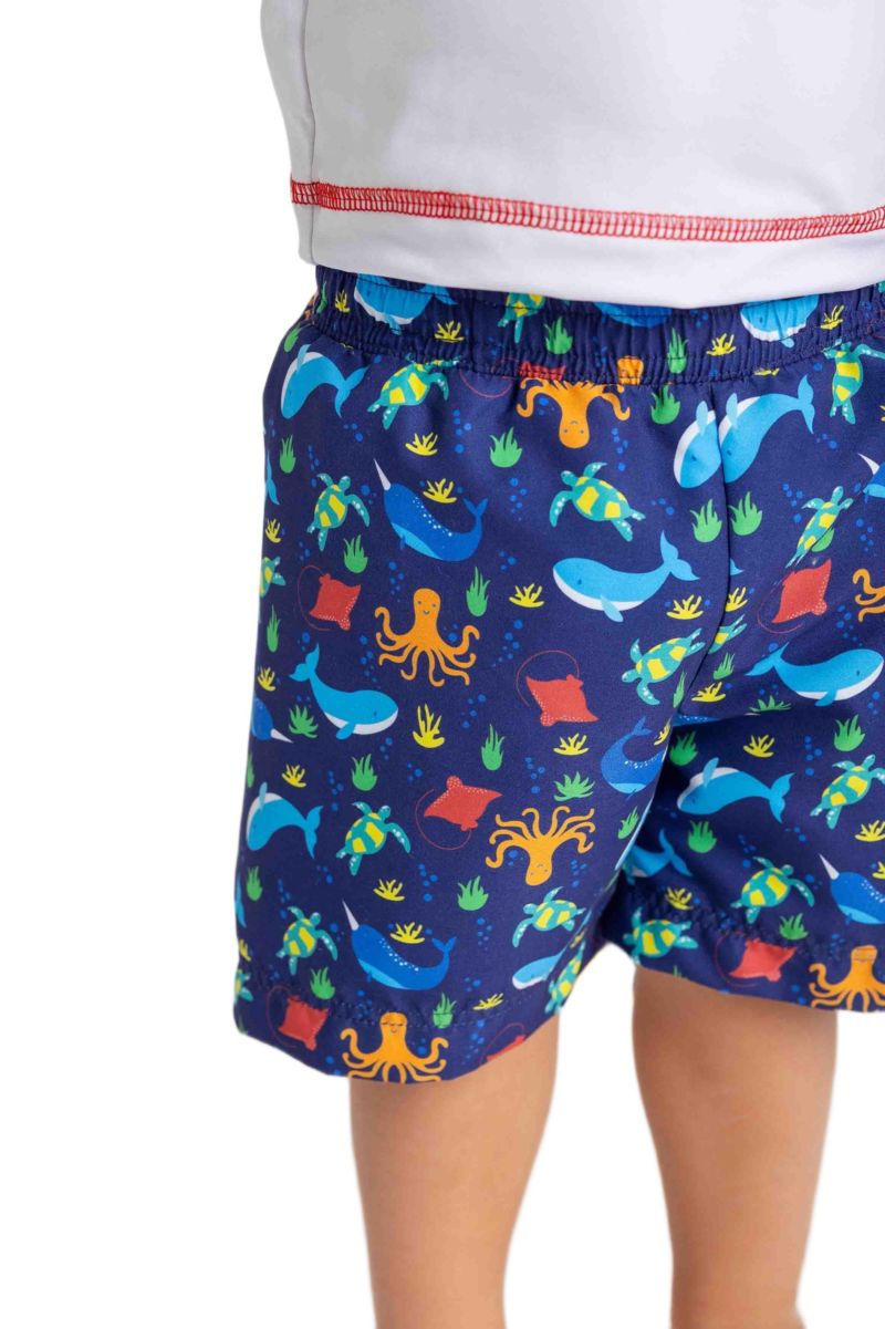 Baby Boy Under The Sea Print Swim Trunk