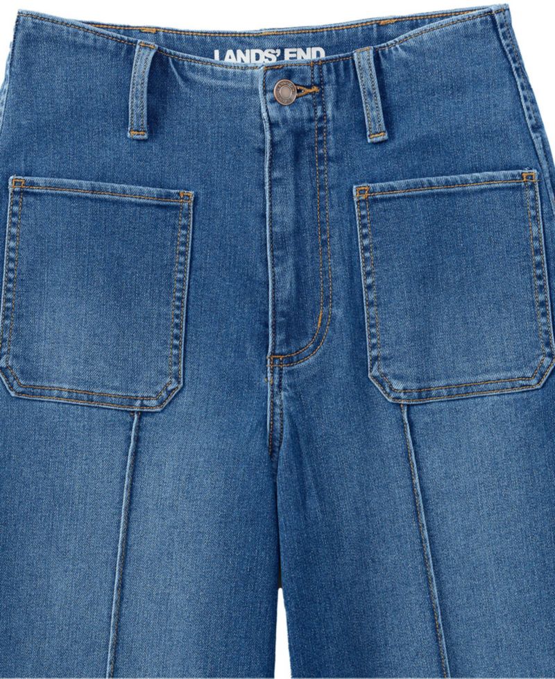 Women's Recover Denim High Rise Patch Pocket Extra Wide Leg Crop Jeans
