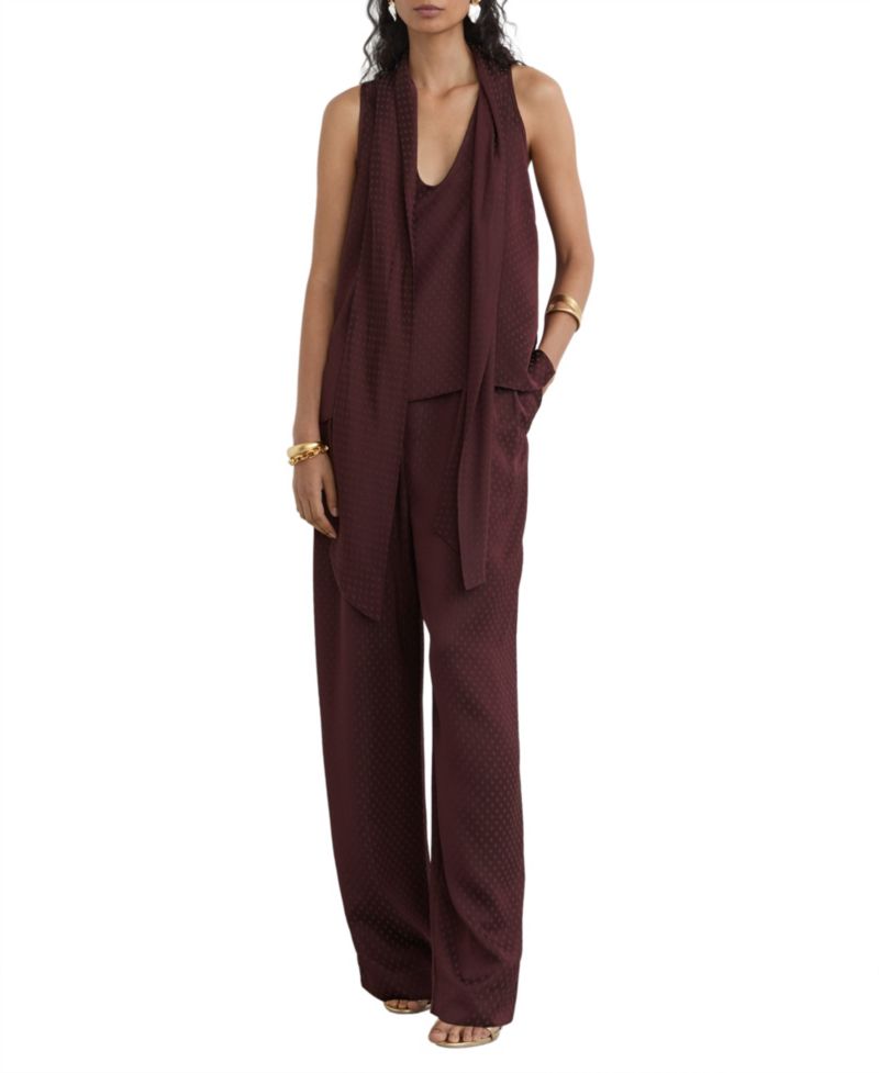 Women's Tilly Cowl Neck Jacquard Blouse