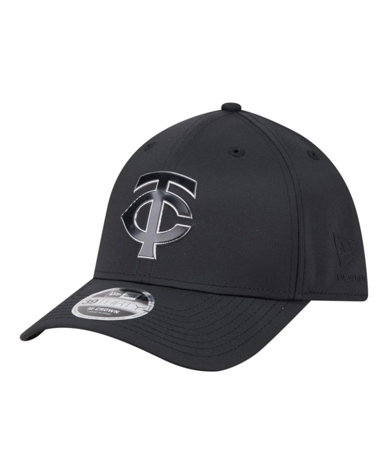 Men's Black Minnesota Twins Metallic 39THIRTY M-Crown Flex Hat