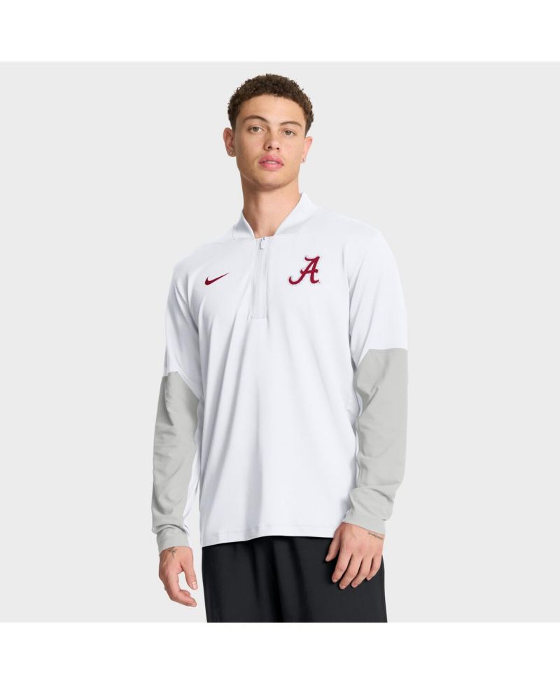 Men's White Alabama Crimson Tide One Goal Performance Half-Zip Pullover Hoodie