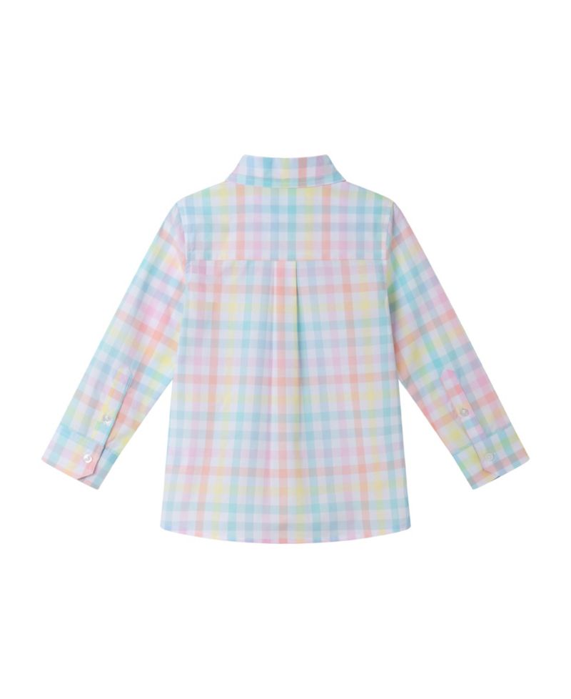 Little Boys Toddler/Child Bright Pastel Multi Check Buttondown Shirt