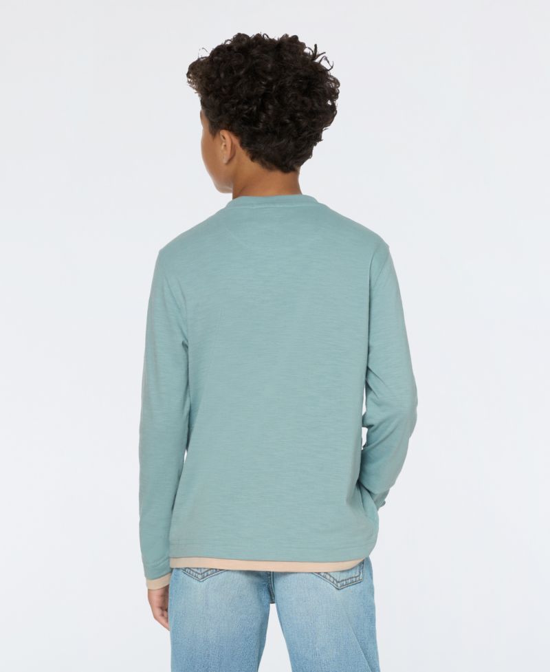 Big Boys Slub Jersey Henley T-Shirt