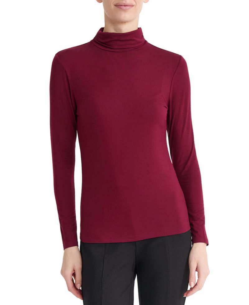 Women's Shirred Pullover Turtleneck Top