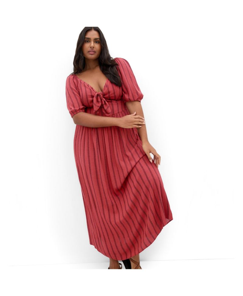 Women's Bella Stripe Tie Front Maxi Dress