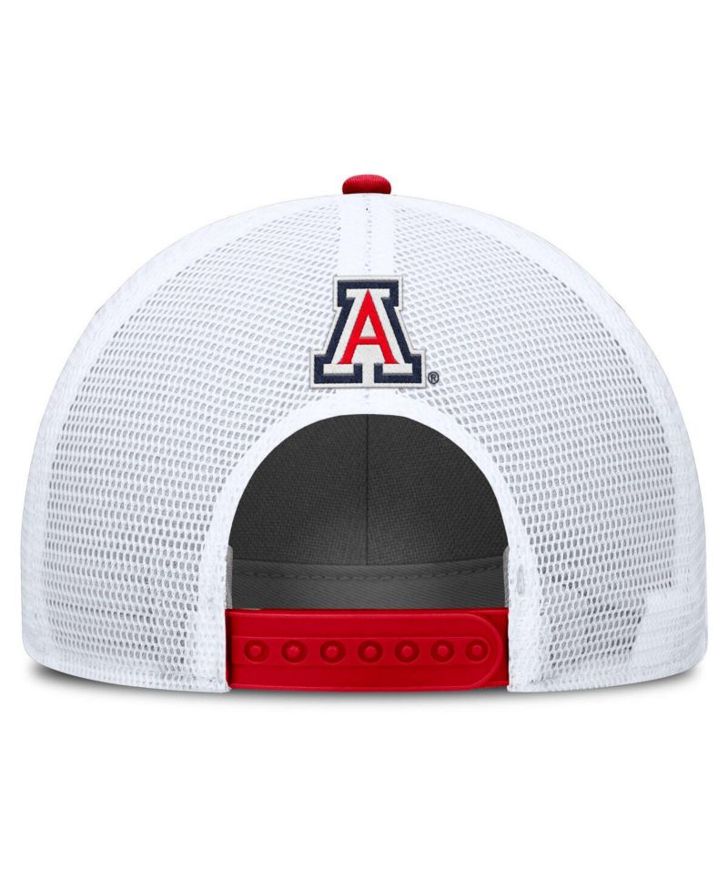 Men's Red/White Arizona Wildcats 2025 On-Field Rise Patch Trucker Adjustable Hat