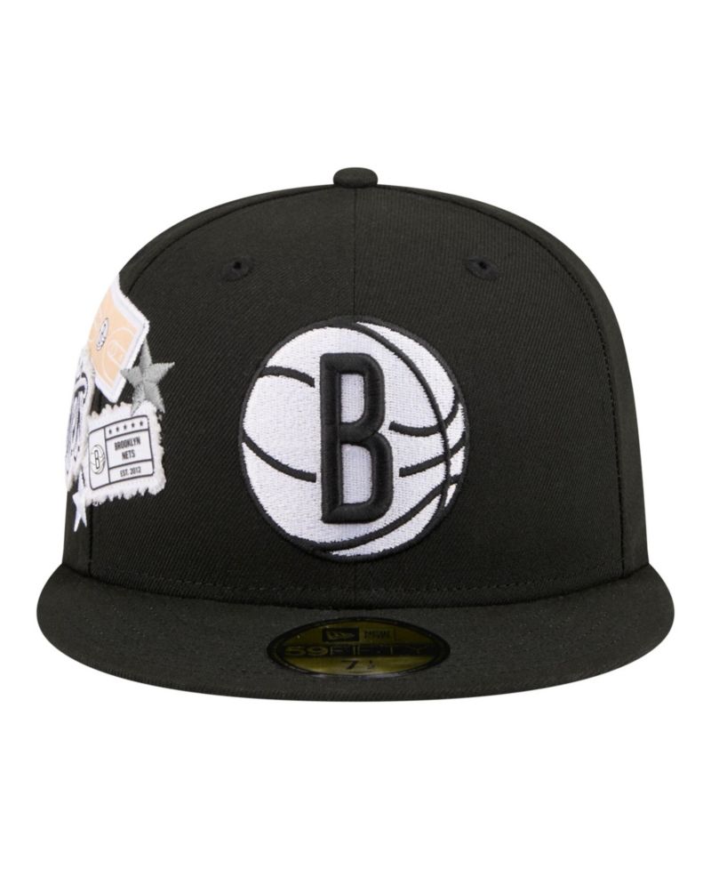 Men's Black Brooklyn Nets Team Collage 59FIFTY Fitted Hat