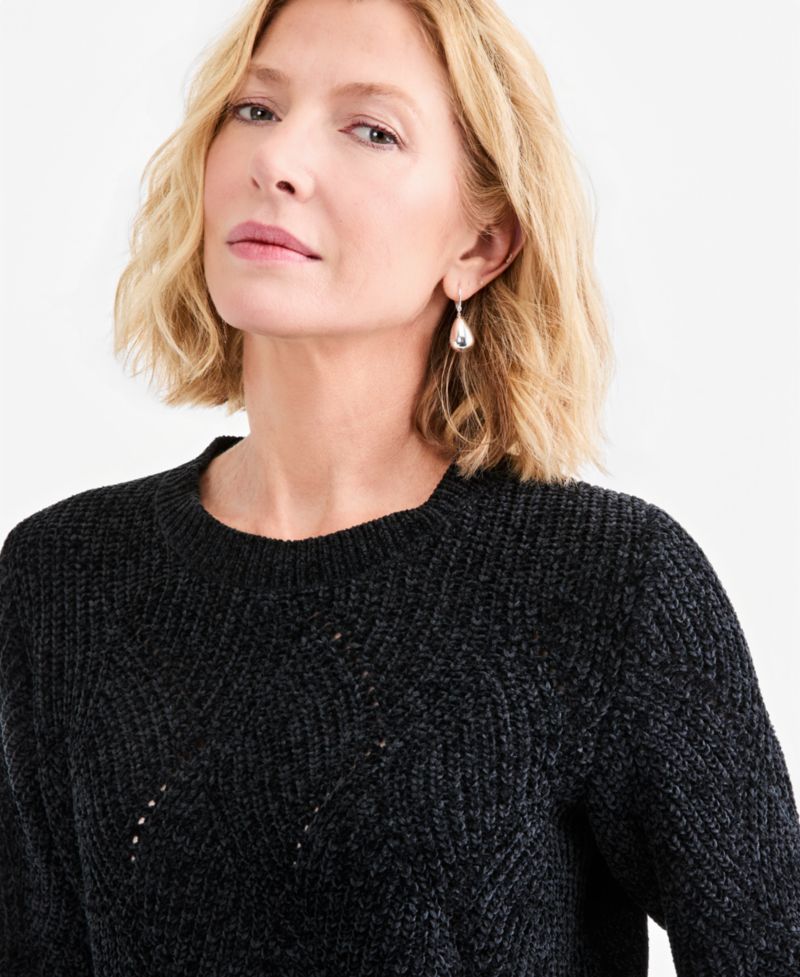 Women's Chenille Textured Stitch Crewneck Sweater