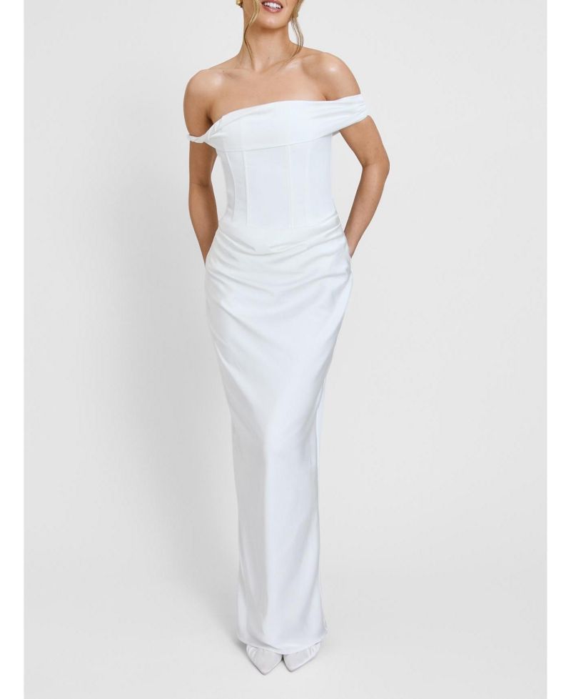 Women's Twist Strap Corset Maxi Dress
