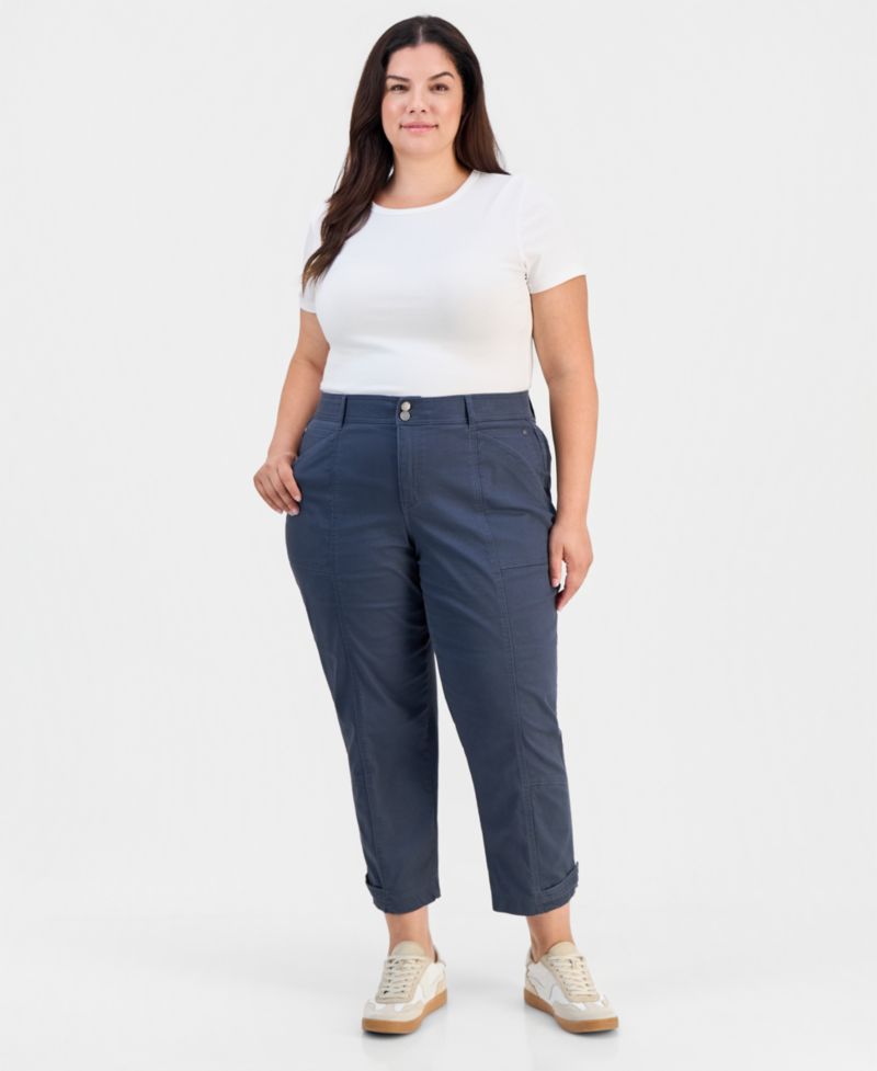 Trendy Plus Size AbSolution High-Rise Ankle Utility Pants