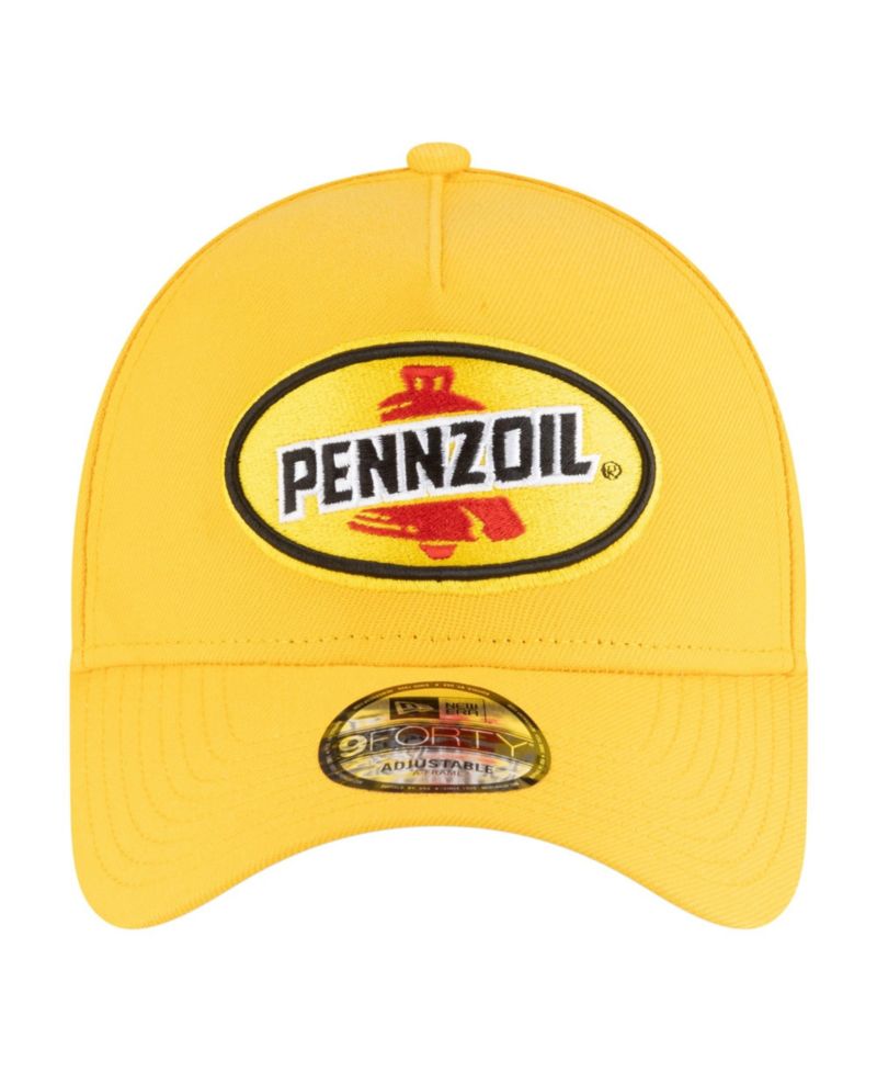 Men's Gold NASCAR Joey Logano Pennzoil 9FORTY A-Frame Adjustable Hat