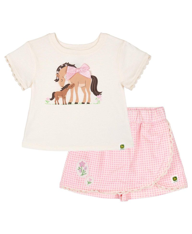 Girl's (5-12) 2-Piece T-Shirt and Bottoms Set