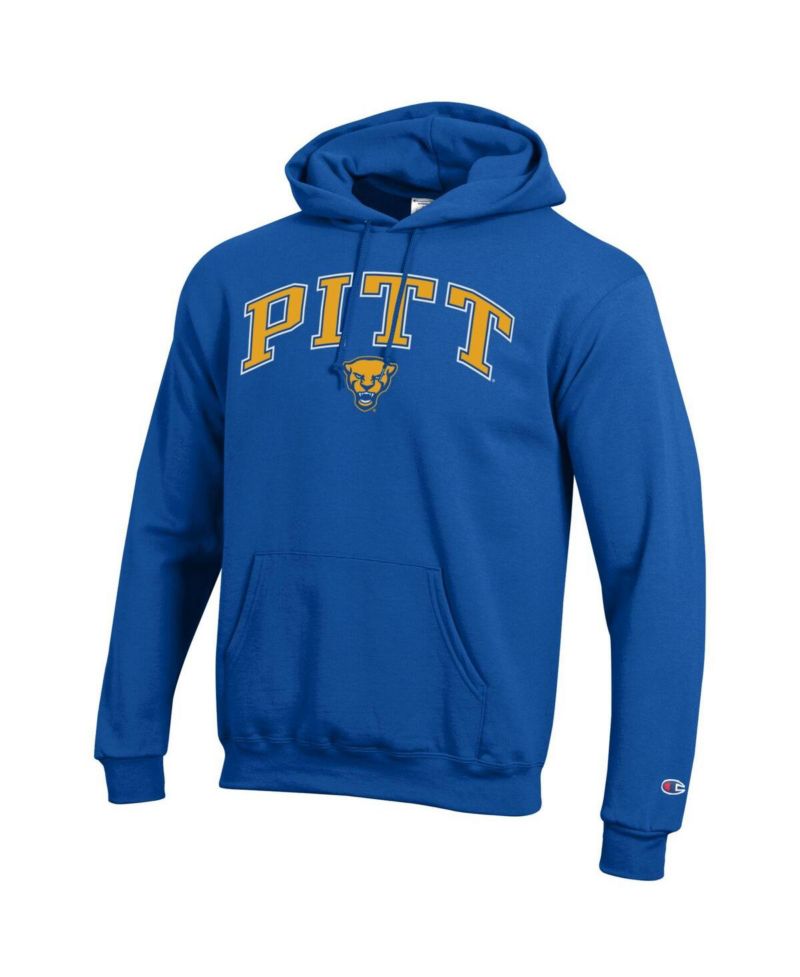 Men's Royal Pitt Panthers Arched Logo Fleece Pullover Hoodie