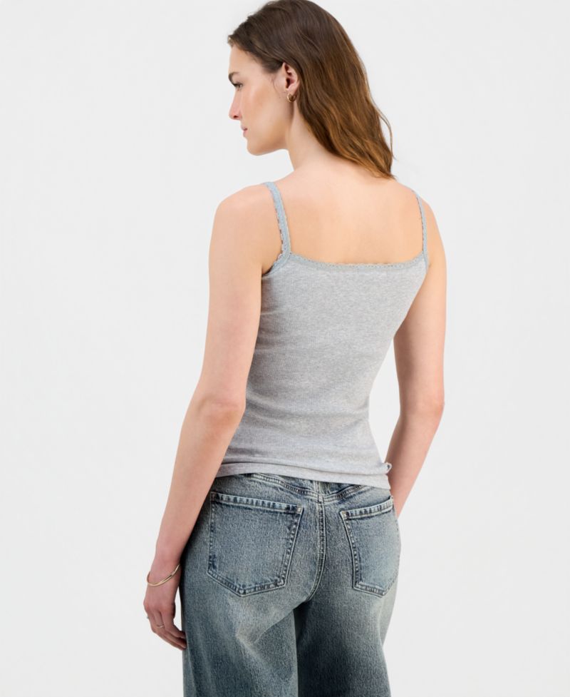 Juniors' Beaded-Trim Y2K Camisole