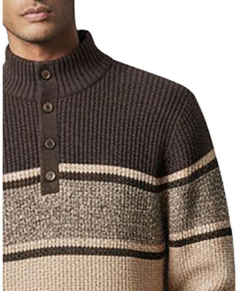 Men's Organic Mock Neck Waffle Sweater