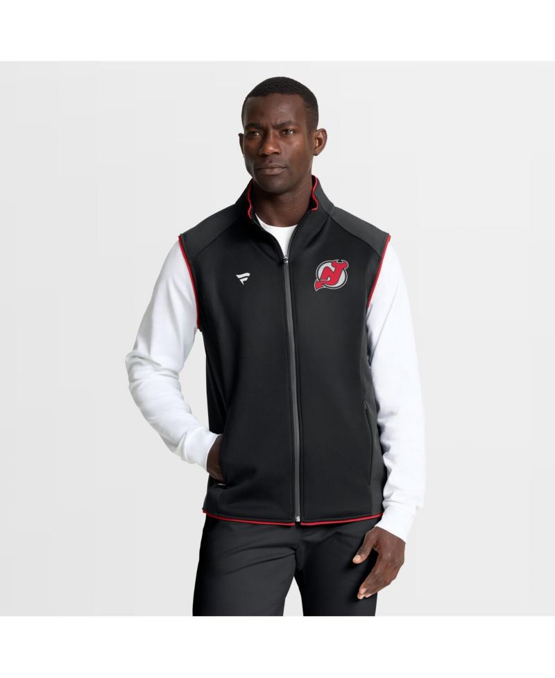 Men's Black New Jersey Devils Authentic Pro Rink Full-Zip Vest