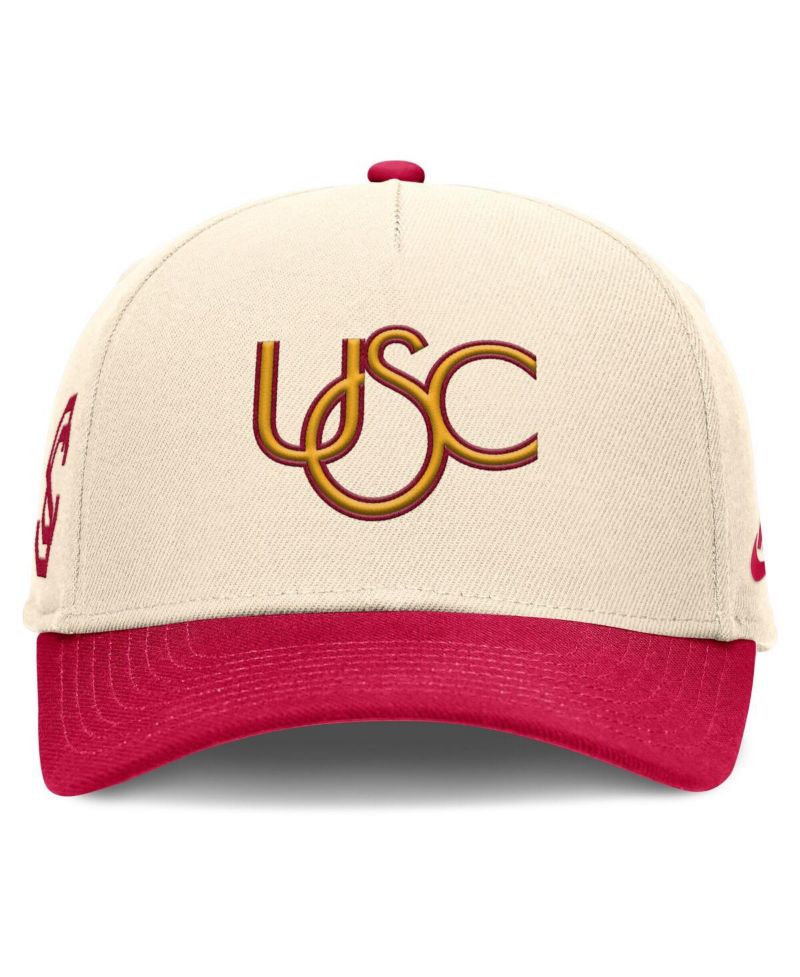 Men's Natural/Cardinal USC Trojans Academic Rise Dri-FIT Adjustable Hat