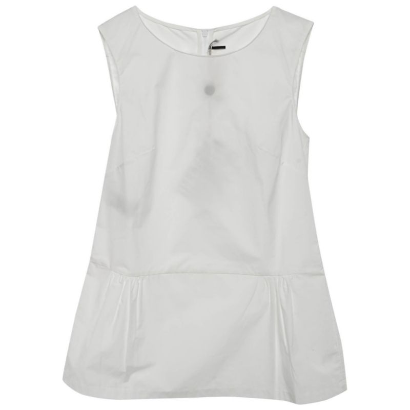 Women's Sleeveless Cotton Poplin Peplum Tank Top