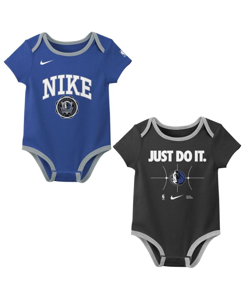 Newborn 2-Pack Blue/Black Dallas Mavericks Just Do It Bodysuit Set