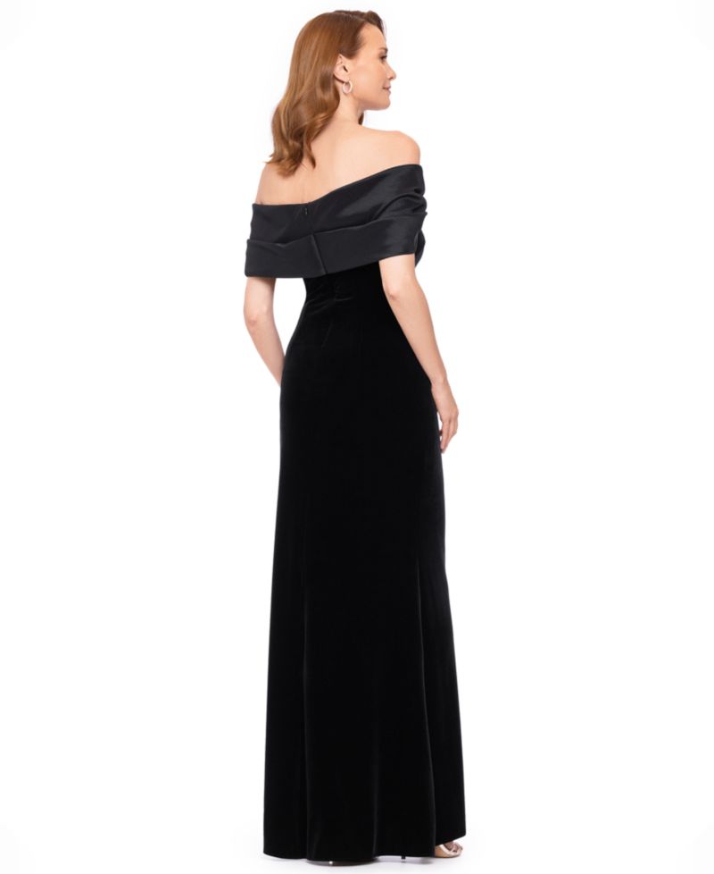 Women's Velvet Off-the-Shoulder Dress