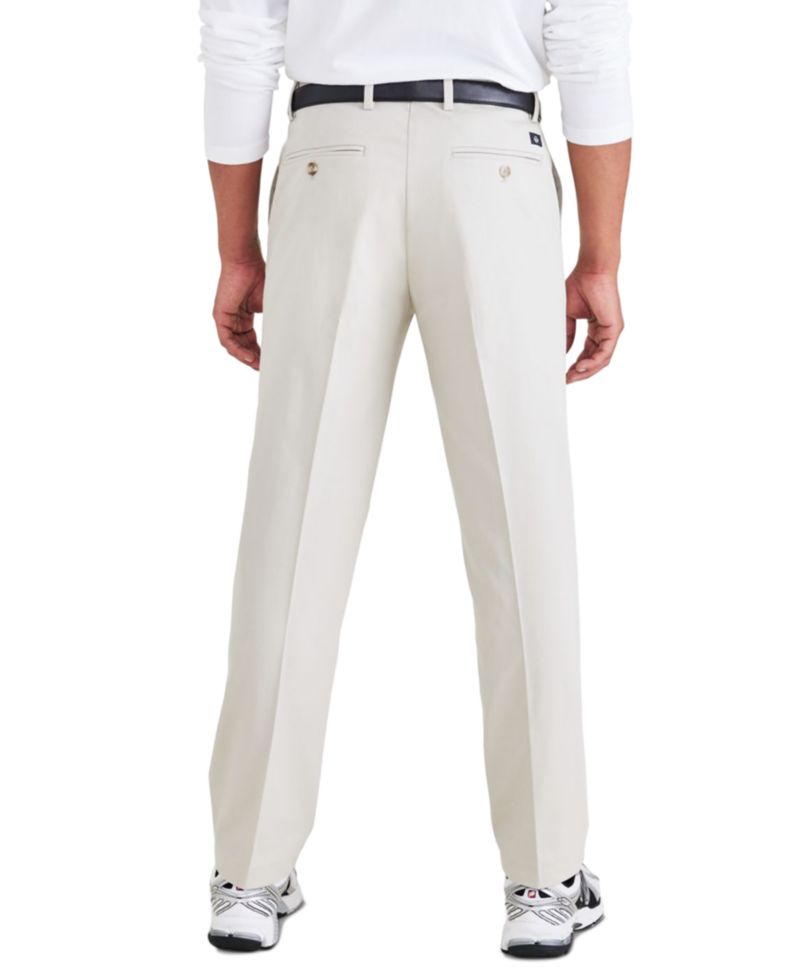 Men's Signature Straight Fit Iron Free Khaki Pants with Stain Defender