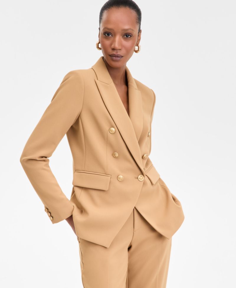 Plus Size Faux Double-Breasted Blazer