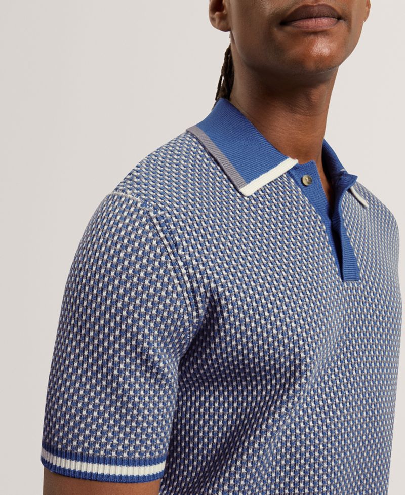 Men's Breame Masterfully Waffle Texture Regular-Fit Polo Shirt